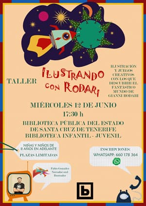 Cartel ILUSTRANDO con RODARI - BPE 12 junio 2024